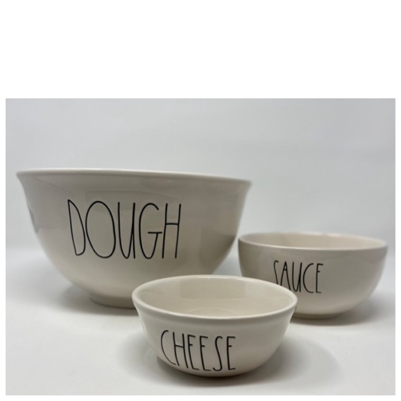 NEW Rae Dunn Pizza Making Kit Dough Cheese Sauce Bowl Set - Picture 2 of 4
